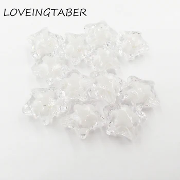 

( Choose Size First ) 12mm/16mm/20mm White Acrylic Star Beads In Beads