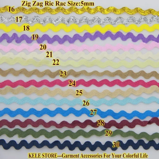 Zig zag Ric rac лента, ширина 5-6 мм 100 м/рулон, для DIY аксессуаров для украшения, золотого серебра и т. Д