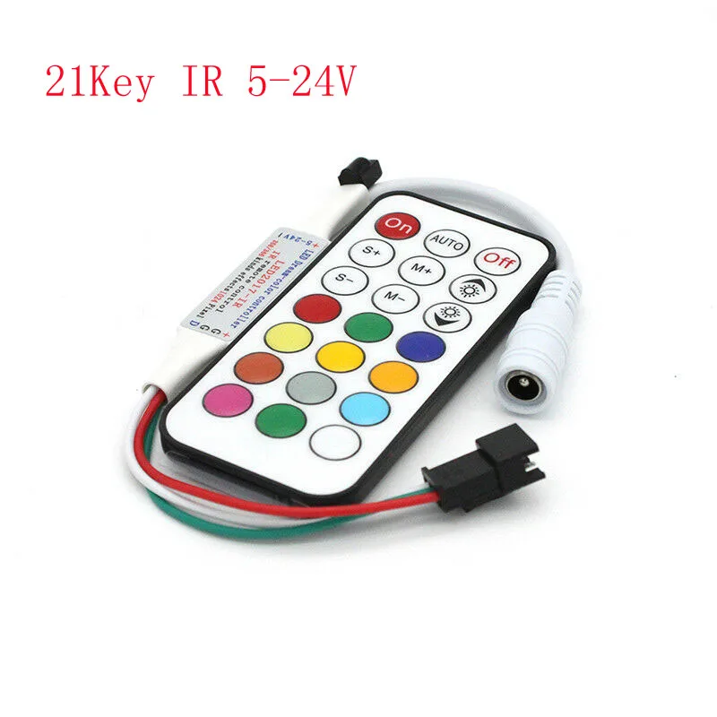 WS2811 WS2812B SK6812 5-24 В полноцветный пиксельный контроллер светодиодный светильник RF беспроводной пульт дистанционного ИК DC USB контроллер - Цвет: Зеленый