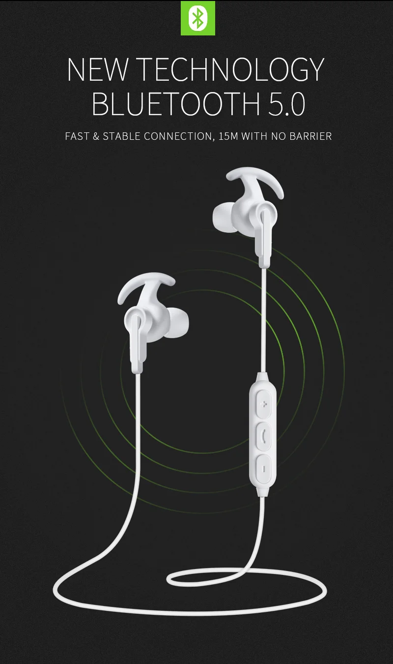 

Bluetooth Sport Waterproof IPX5 Wireless earphone