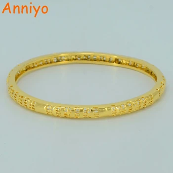 

Anniyo 6.7cm Bangles for Women's,Small Charm Bangle Gold Color & Copper Bracelet Jewelry Birthday Party Gifts #048302