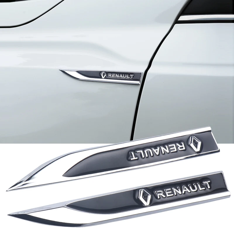 

2pcs 3D metal Renault Car Fender side Emblem Badge Decal Sticker for Megane Latitude Vel Satis captur FRENDZY CLIO koleos