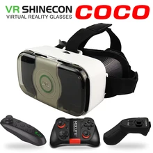 VR Shinecon COCO Headset 3D Virtual Reality Glasses Googles Front Cover Helmet box for 4.5-6′ Mobile Phone with VR Controller