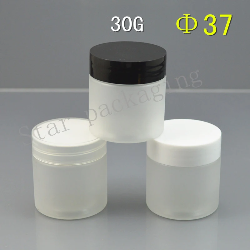 30g X 50 empty transparent frosted cosmetic container jar for cream