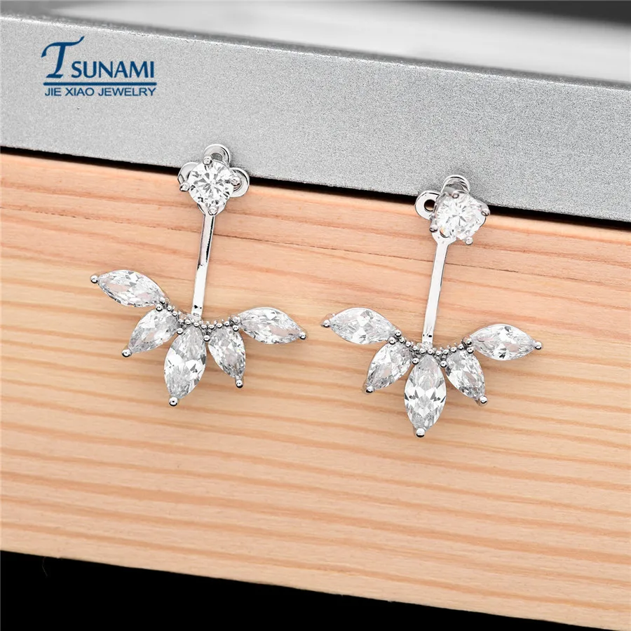 Белые циркониевые серьги высокого качества гвоздики для женщин bijoux 2018 модные