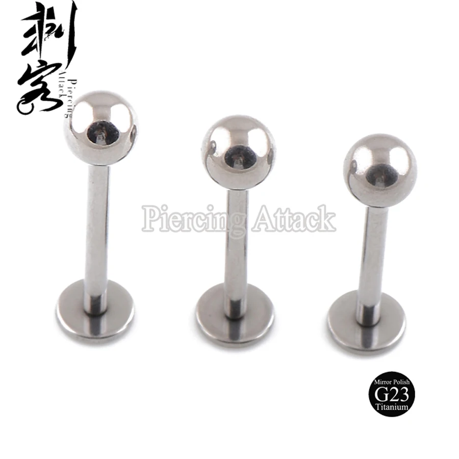 Min. order$10)Free Shipping Wholesale Highly Polished G23 Titanium Body Jewelry 14 Gauge Titanium Labret Lip Ring