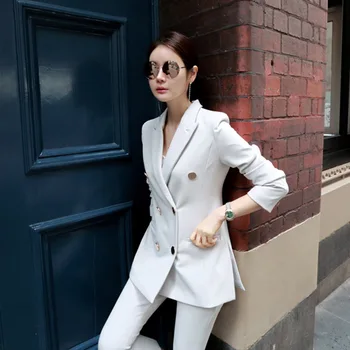 

Fashion Spring and Autumn models Ms. OL ladies wind temperament suit jacket + micro-pull nine pants suit female