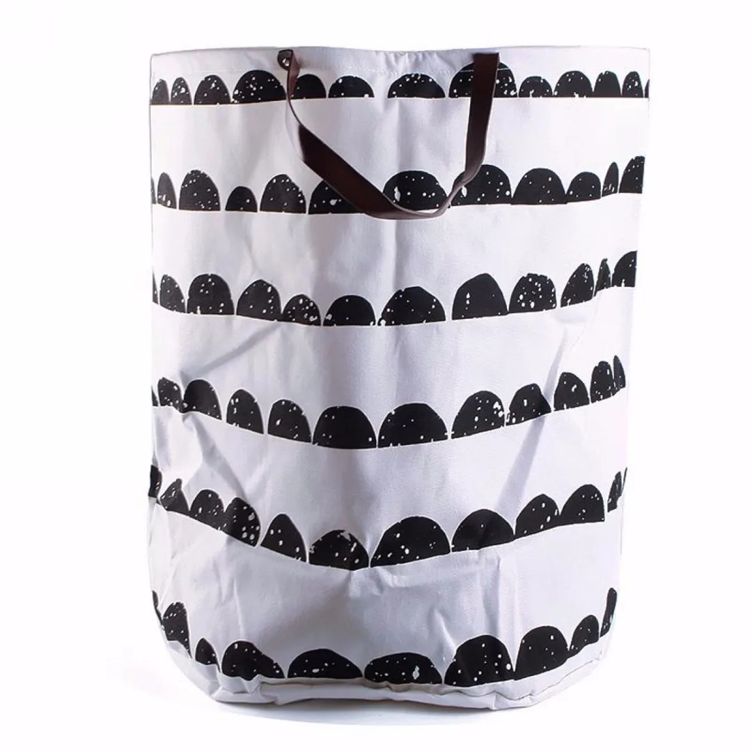 Storage Bucket With Handles Canvas Printing PE Waterproof Kids Toys Storages Barrel Home Washing Clothes Basket 40*50cm Sale