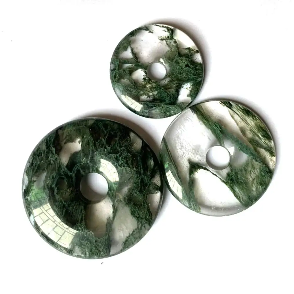 

donut shape green crystal / quartz stone beads natural gemstone beads DIY loose beads for jewelry making 1 piece wholesale !