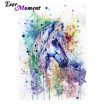 

Ever Moment Diamond Painting Colorful Horse Painting DIY Diamond Embroidery Animal Wall Picture Full Square Craft ASF1008