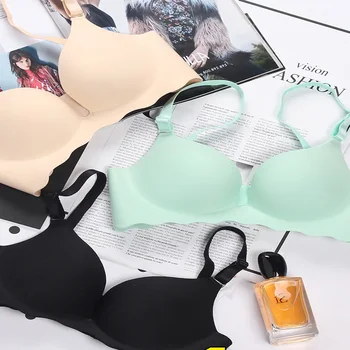 

2018 Summer Thin Sexy Lingerie Set Women Section One- Piece Push Up Adjustment Solid Bra Set Sexy Vs Pink Women Lingerie 141