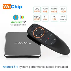 Wechip H96 MAX X2 4 ГБ, 32 ГБ, 64 ГБ Android 8,1 ТВ коробка S905X2 USB3.0 H.265 4 K HD Декодер каналов кабельного телевидения Google Play H96MAX Smart Media Player