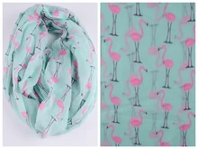 Free Shipping 2014 New Fashion Women Light Green Swan Birds Print Infinity Scarves Snood For Ladies free shipping for swan chair cashmere