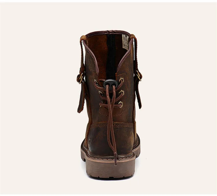 39-44 мужские ботинки из натуральной кожи винтажные мотоциклетные ботинки мужская коричневая Высококачественная защитная обувь 258