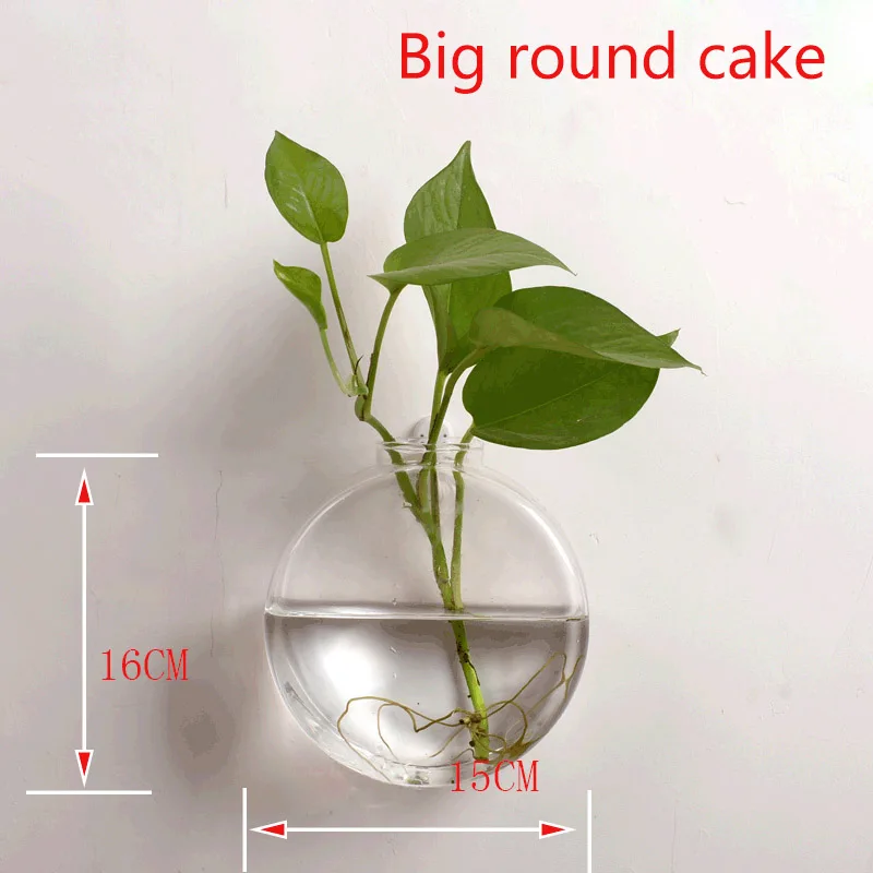 Eworld настенная стеклянная ваза для дома/офиса/свадебного декора продукция для питомцев - Цвет: Big round cake