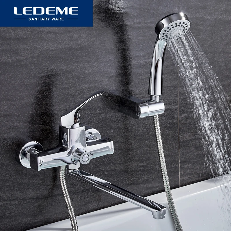 

LEDEME Bathroom Fixture Sets Faucets 1 SET Set Bath Shower Tap Bathroom Shower Set Bathtub Faucet Waterfall Shower Head L2242