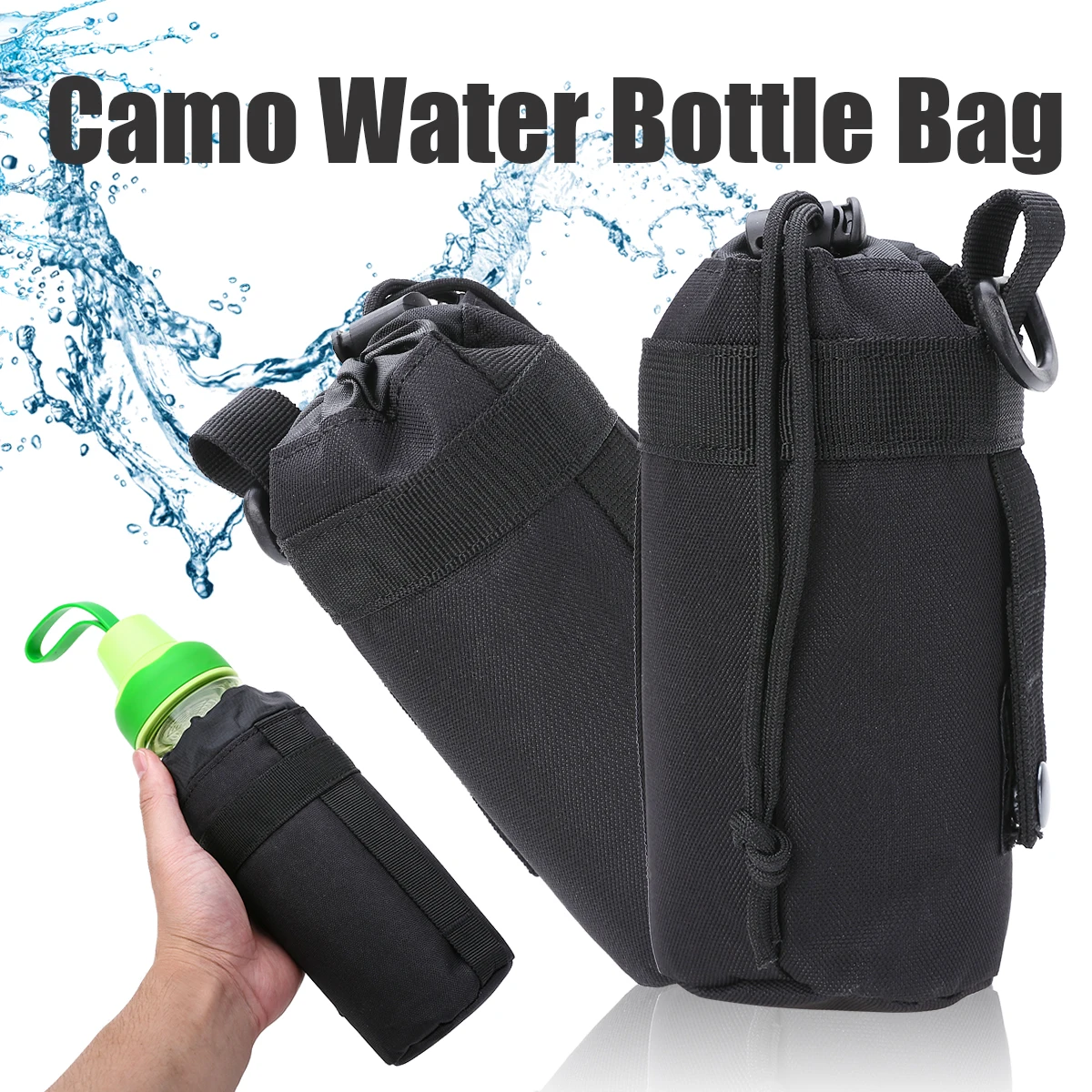 NEW Outdoor Camo Water Bottle Bag Water Bottle  Bag Kettle Pouch Holder Travel Hiking Climbing Sport Camo Water Bag 6 Colors