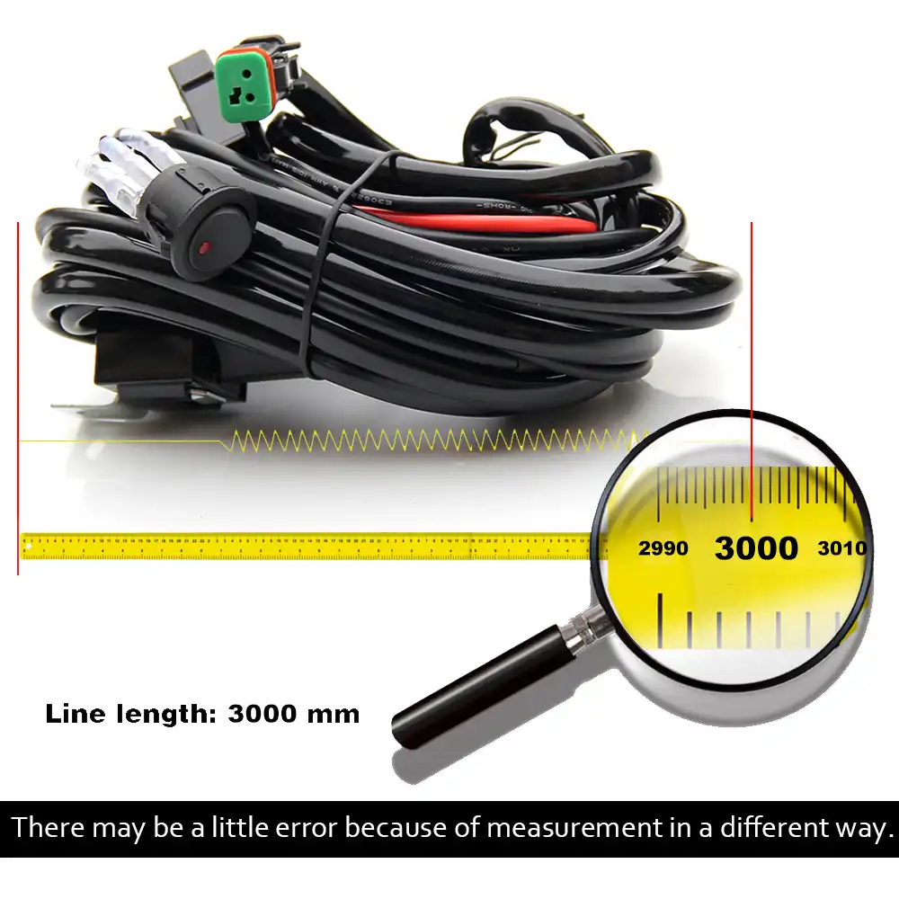 Co Light Heavy Duty Led Light Bar Wiring Harness Kit 3 Meters Waterproof Switches 18awg For Auto Driving Offroad Led Work Lamp
