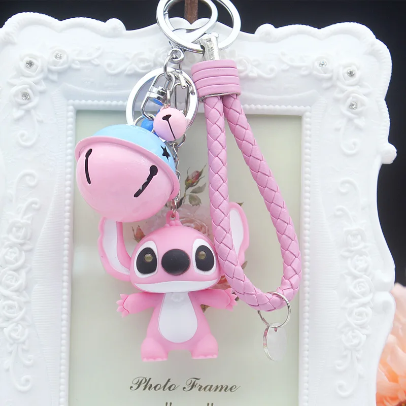 

Cute Lilo Stitch LED Flashlight Keychain with Sound,Say I Love You Car Porte Clef Key Rings Charm Key Chain Trinkets Pendant