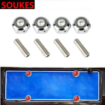 

4pcs Car Grill License Plate Bolts Frame Chrome Screws For Peugeot 307 206 308 407 207 2008 3008 508 406 208 Mazda 3 6 CX-5 CX7