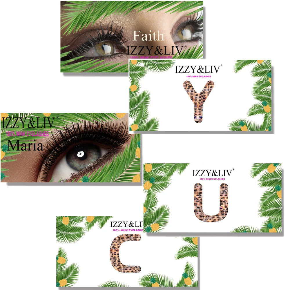 IZZY &amp LIV 100% настоящие норковые Y U C ресницы длинные 5 пара/лот набор 3D искусственные
