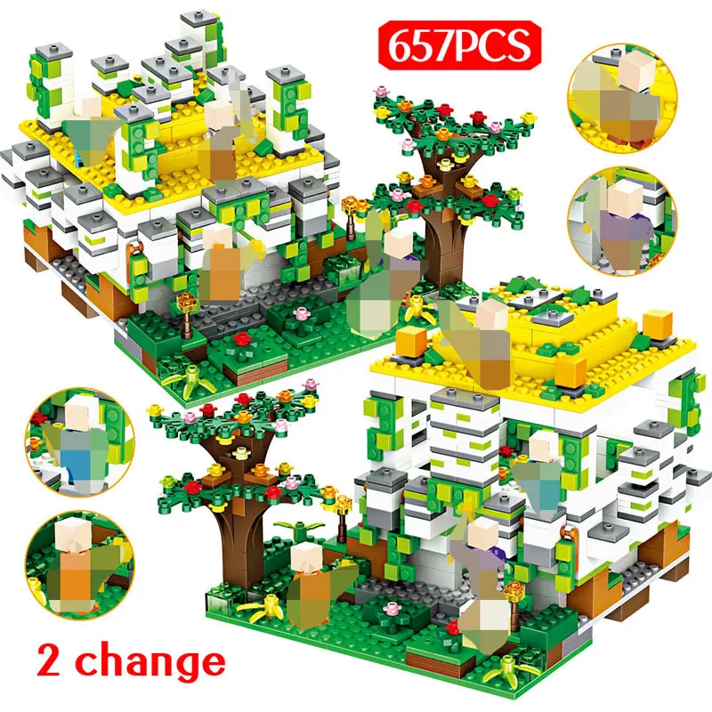 

Educational Toys My World Building Blocks Compatible Legoingly Minecrafted Forest Cave Zombie Figures Bricks Christmas Kids Gift