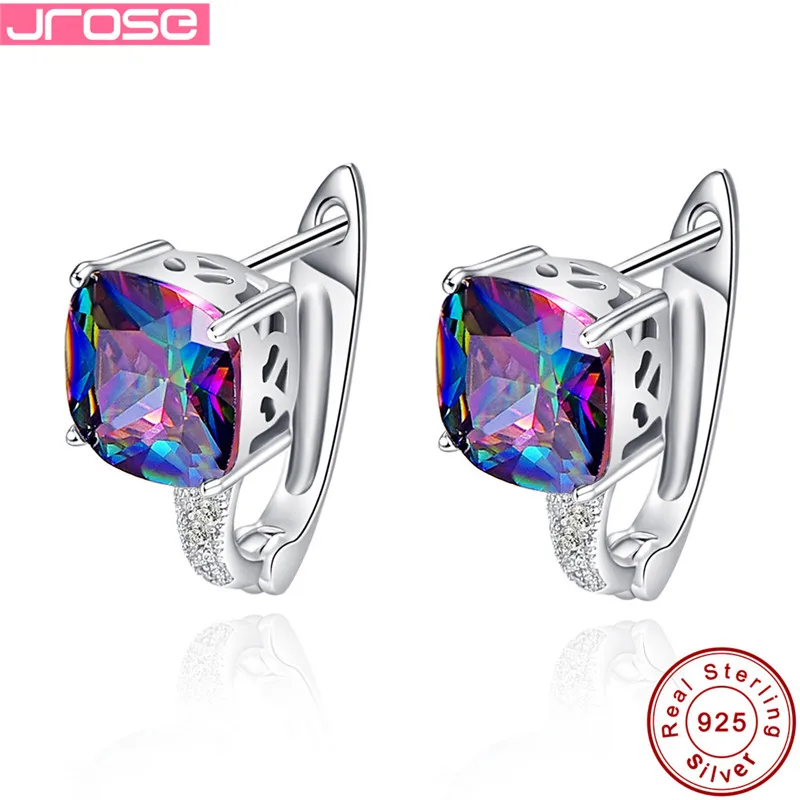

Jrose Luxury AAA Jewelry 925 Sterling Silver Earrings Clip Brand Quality Promised Ear Cuffs Earring for Women Engagement gift
