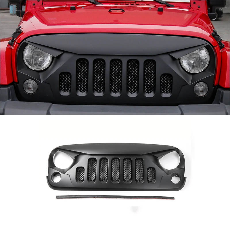 

Car Front Grill Grille Mesh Insert For Jeep Wrangler Sports Sahara Freedom Rubicon etc 2007-2017 Automobile Accessories Black