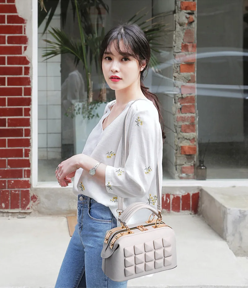Women Boston Messenger Bag PU Leather Luxury Handbags Female Bags Designer Evening Party Shoulder Bags Casual Bolsa Tote SS0321 (21)
