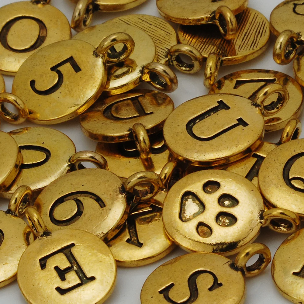 

20 pcs Gold Plate S-Z Alphabet Letter Floating Charms Initial Charms Pendants For Floating Locket DIY Charms, 12 mm Round