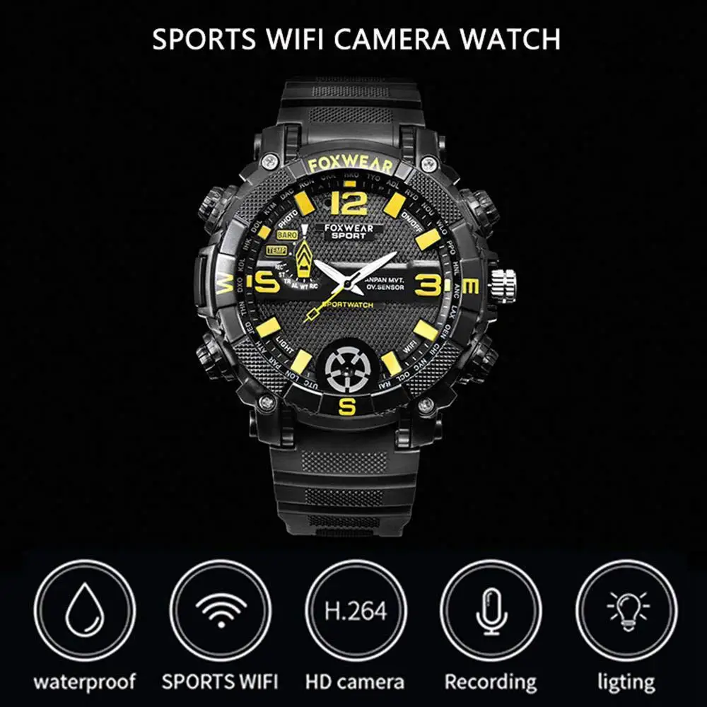 

BEESCLOVER Illumination Smart watch IPX7 Waterproof Monitor Sport Watch Smart WiFi Watch with Mini 720P HD Camera LED Light r25