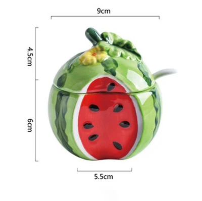 Керамическая банка для хранения в форме фруктов, Минималистичная Милая бутылка для хранения кофе, сахара, чая, органайзер, Декор для дома - Цвет: Red Watermelon