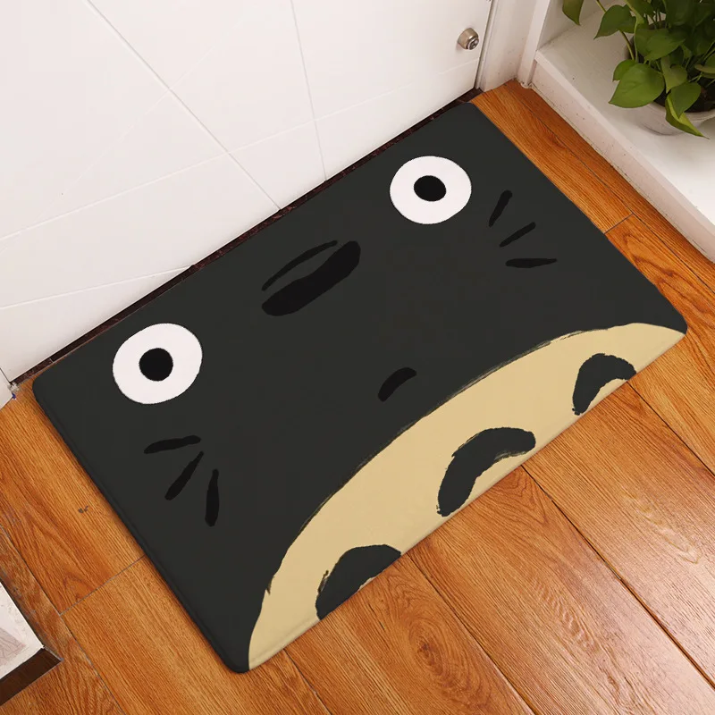 

Flannel Cartoon Animal Totoro Welcome Mats for Front Door Waterproof Living Room Doormat Anti-slip Kitchen Carpet Bathroom Rug