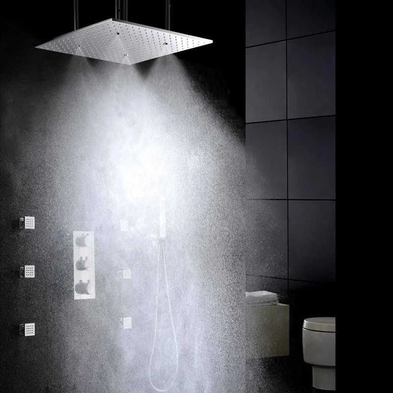 Ванная комната Высокое качество автоматический термостат управление функция душевой набор с 20 дюймов спрей и дождь функция душевая головка