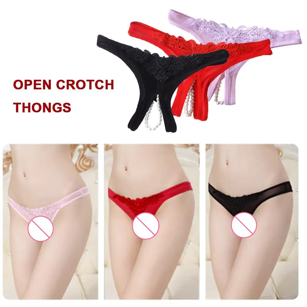 

Women' S Sexy Open Crotch Thong T-panties Sexy Lingerie Massage Underwear Mesh Transparent Sexy Temptation Pajamas Briefs