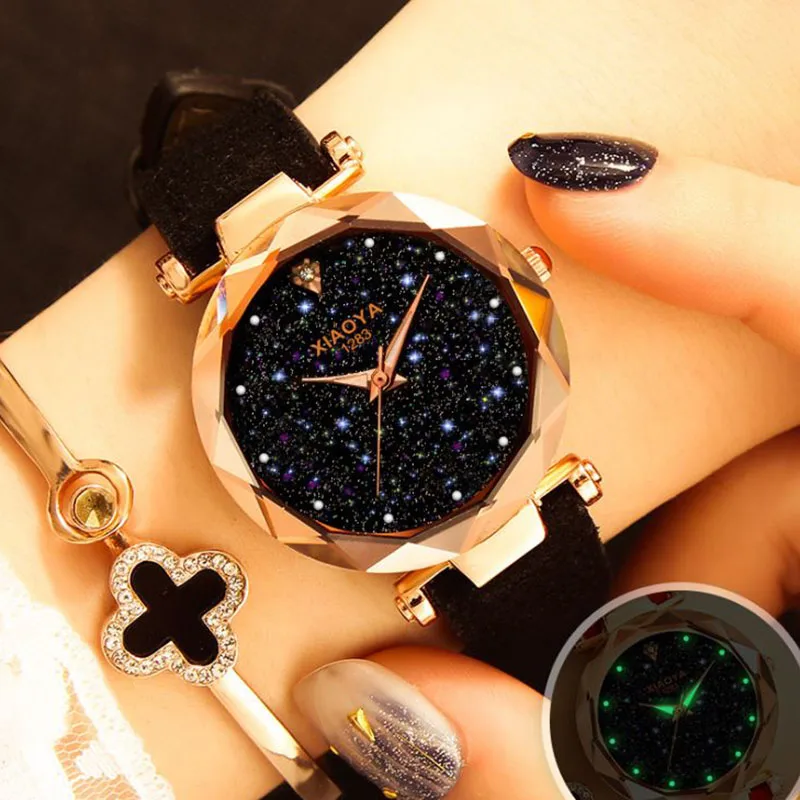 Ladies Watch 2019 Casual Fashion Starry Sky Women Wrist Watches Leather Wristwatch Simple Designer Quartz Clock huismerk kopen in de aanbieding Ladies Watch 2019 Casual Fashion Starry Sky Women Wrist Watches Leather Wristwatch Simple Designer Quartz Clock huismerk kopen in de aanbieding
