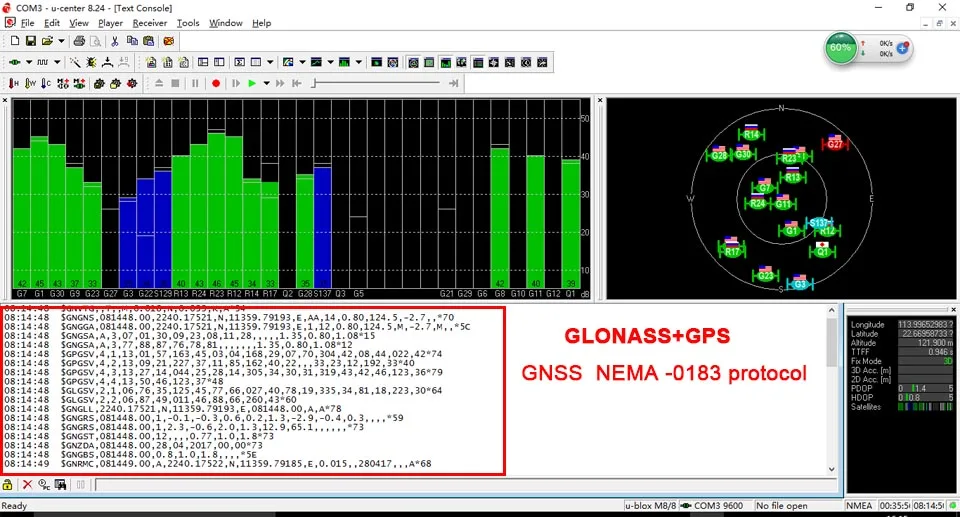 UBX8030 чип GNSS USB gps ГЛОНАСС приемник антенна gps NMEA Двойной режим работы M8N производительность модуля сопоставима с Bu-353S4