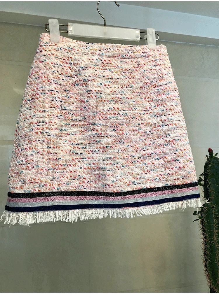 Осенние женские твидовые шерстяные профессиональные костюмы Дамский маленький пиджак Coau юбка-карандаш Twinsets Ретро официальная одежда