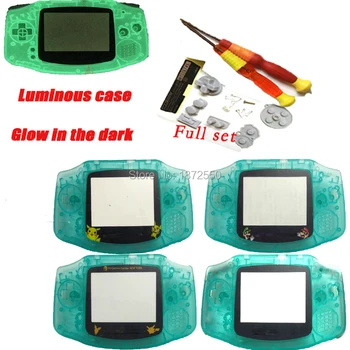 

Limited Sale Full Set Luminous Green Luminous Blue Shell Housing For GameboyAdvance GBO DMG Game Night Lighted Boy Cover Case