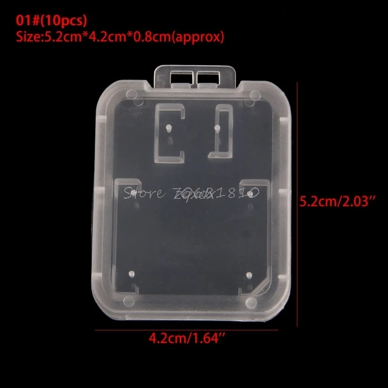 10 шт прозрачный пластиковый Стандартный SDHC SD чехол для держателя карты памяти коробка для хранения Прямая поставка