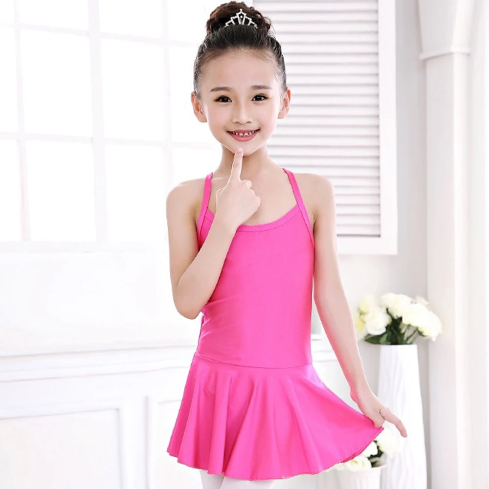 

2018 New Hot Ballet Dance Tank-Tops dance and performance Open&Closed Crotch 3Colors Disfraces Leotard For Girl Kids No Headwear