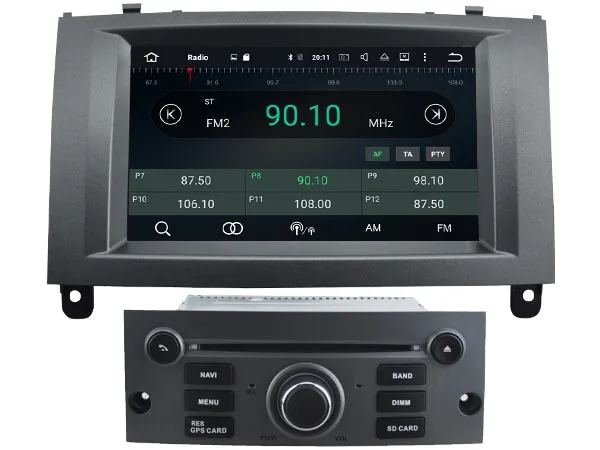 Perfect Ips screen Android 8.0 Car Dvd Navi Player FOR PEUGEOT 407 gps auto stereo audio multimedia 12