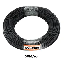 50 м твердое ядро волоконно-оптический конец светящийся внутренний 2,0 мм волоконно-оптический кабель с черной курткой для DIY оптоволоконный светильник