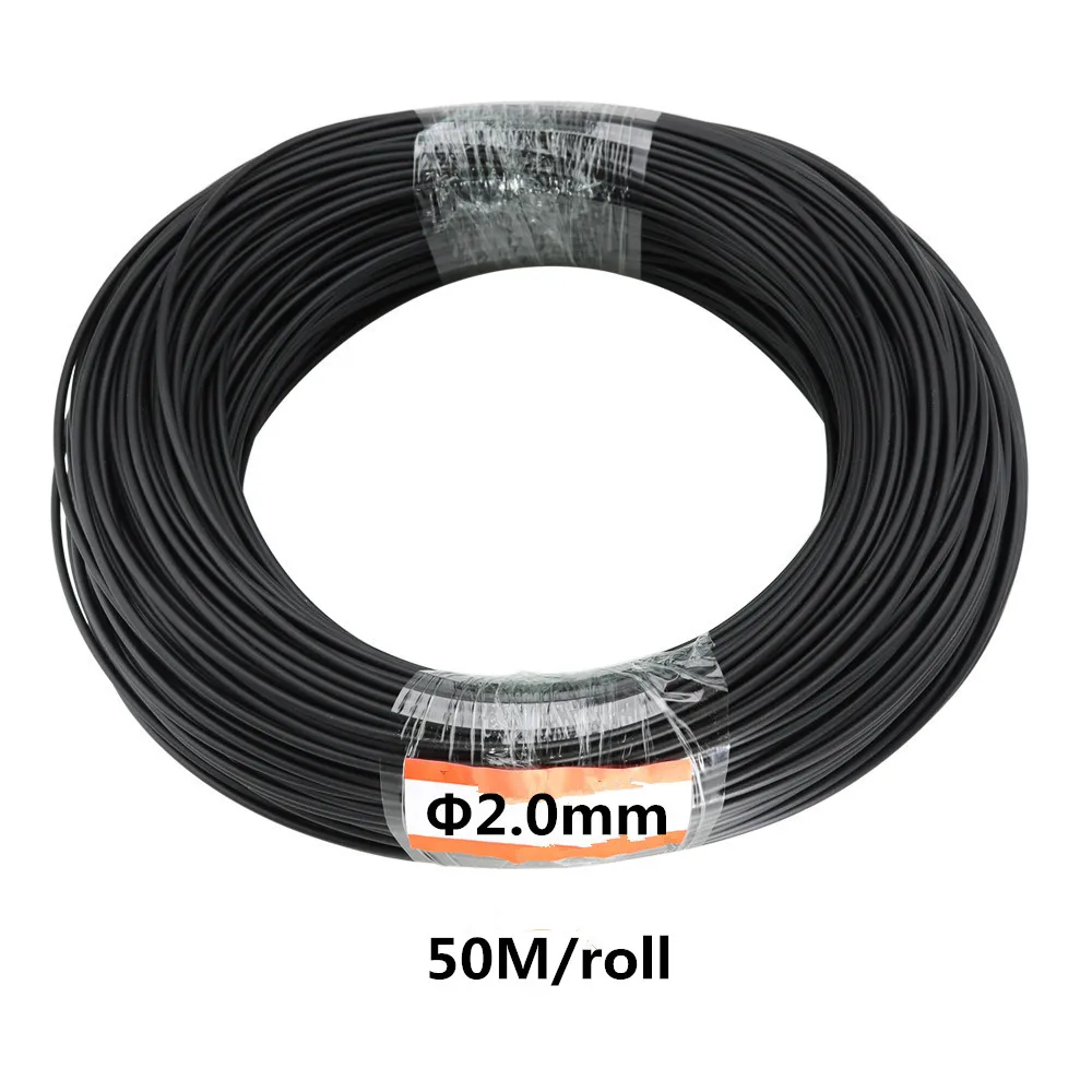 

50M Solid Core Fiber Optic End Glow Inner 2.0mm Optical Fiber Cable with Black Jacket for DIY Optic Fiber Light
