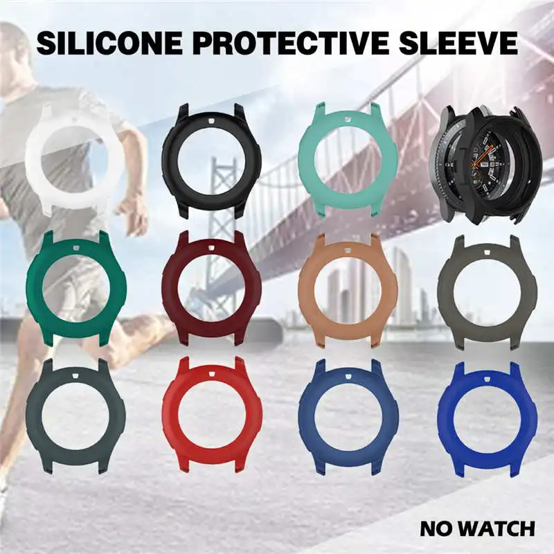 

Fashion Colorful Full Protector Soft Silicone Case Cover Frame for Samsung Galaxy Watch 42mm For Samsung Gear S3 Frontier 46mm