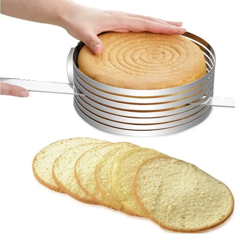 

Stainless Steel Cake Cutter Slicer Adjustable Round Bread Cake Cutter Slicer Cake Ring Mold DIY Baking Tools Kitchen Accessoires