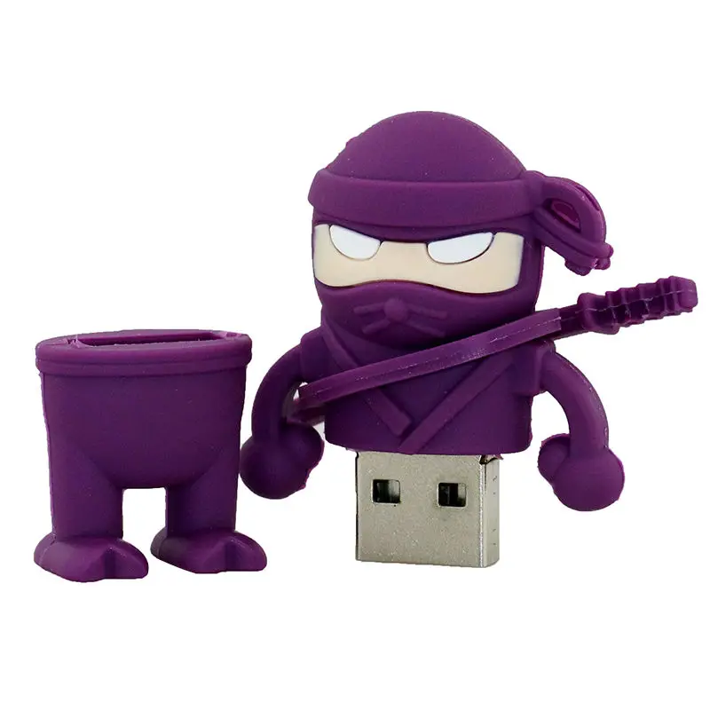 Забавный ниндзя флеш-диск USB 2,0 64 Гб мультяшный флеш-накопитель 32 Гб аниме карта памяти 4 ГБ 8 ГБ 16 ГБ Милая Флешка флэш-диск классные подарки