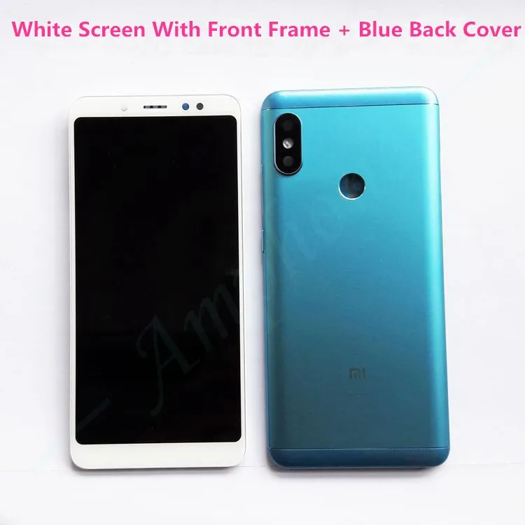 2160x1080 экран ЖК-дисплея в сборе ЖК-рамка для Xiaomi Redmi Note 5 крышка батареи телефон Замена частей - Цвет: LCD With Blue Cover