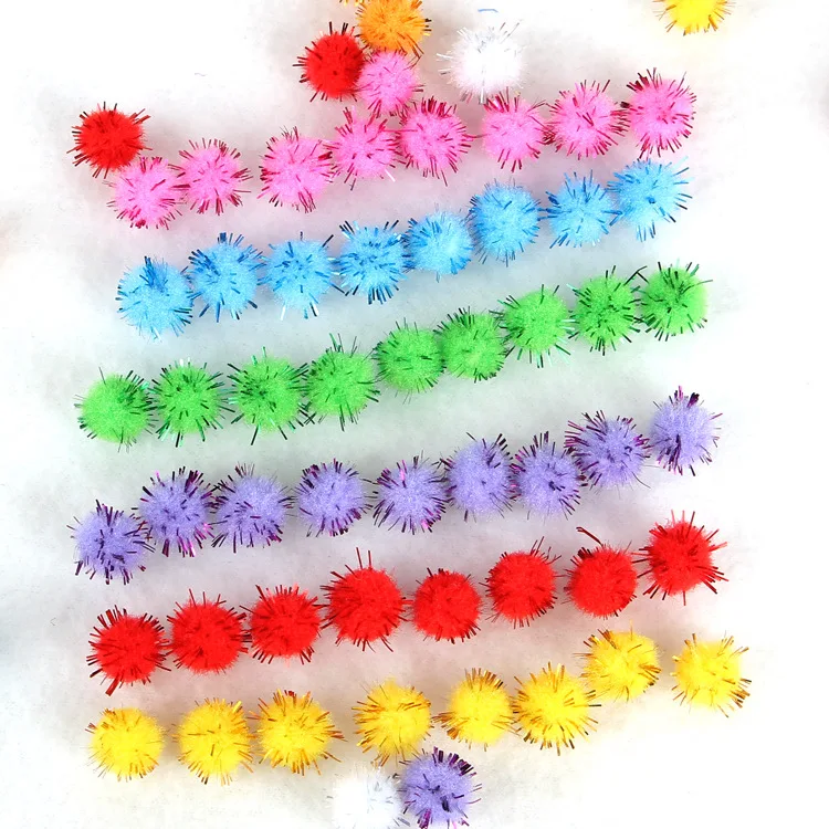 Блеск помпон 15/20/25/30 мм пушистой плюшевой ткани ремесла Сделай Сам Pom poms мяч меховой шарик Рождество украшения для детских игрушек мягкого плюша; аксессуары для куклы