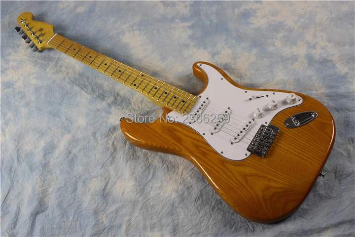 

Ash wood st electric guitar,22 frets maple fingerboard guitar,free shipping